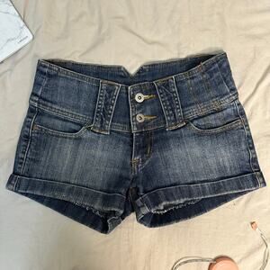 Y2K 90s Women’s Younique Ultra High Rise Micro Denim Short Size 1